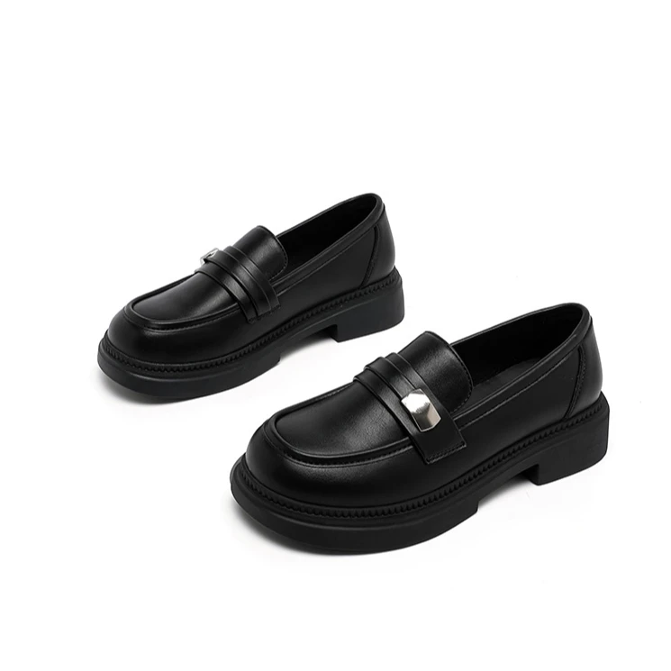 达芙妮单鞋玛丽珍女2024春季新款复古英伦风小皮鞋厚底一脚蹬女鞋