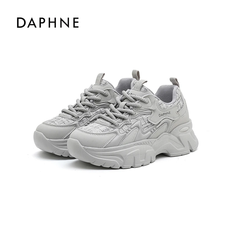 达芙妮厚底老爹鞋女2025新款爆款网面透气舒适百搭休闲运动鞋