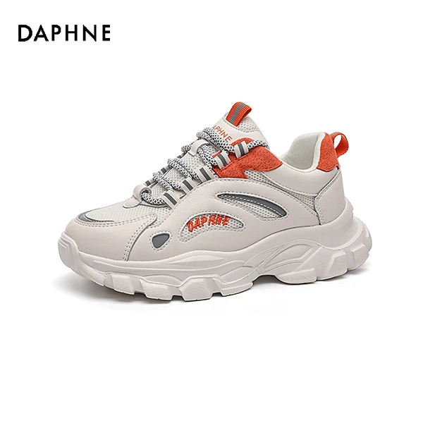 达芙妮厚底老爹鞋女2024春夏新款增高小白休闲运动显脚小百搭女鞋