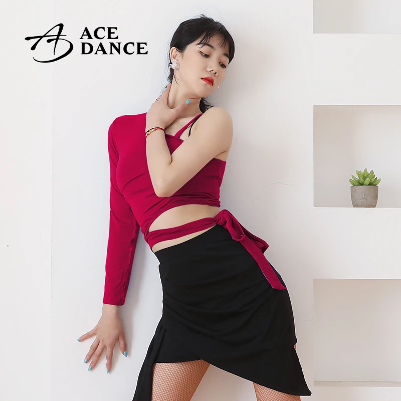 ACEdance瑰意女成人拉丁舞上衣单肩无袖设计款练功服国标舞SY191