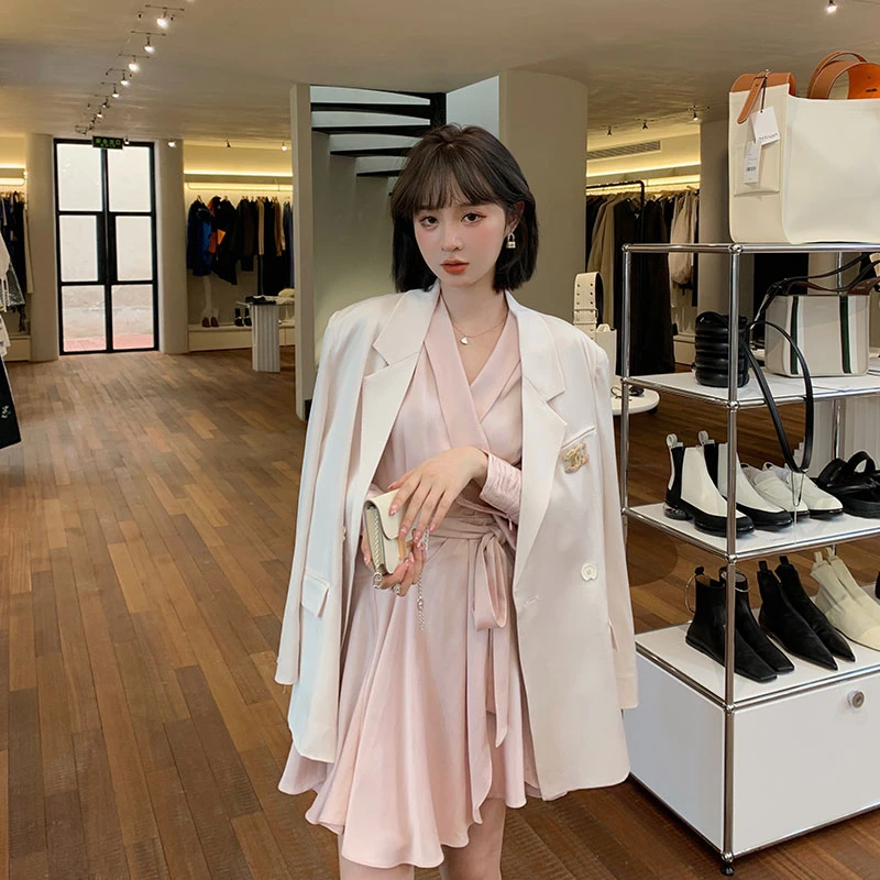 【醋酸西装】新款气质西装外套女上衣设计感 MD212007-A