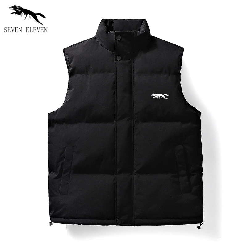 断码狼棉马甲男士秋冬季新款立领防风保暖外套宽松纯色百搭坎肩男