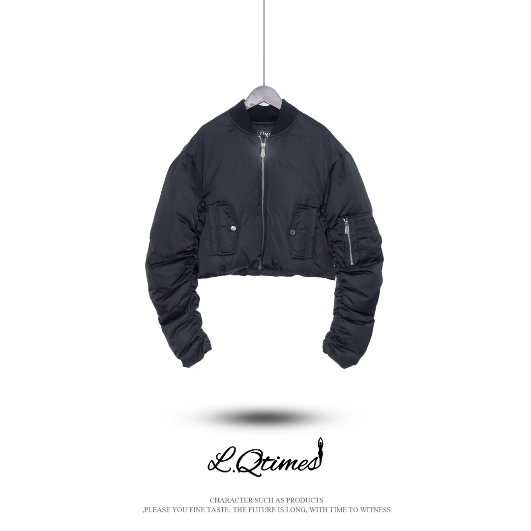 【彤姐】Qtime&酷感精灵现代都市酷感白鸭绒羽绒套装裙(22490002)