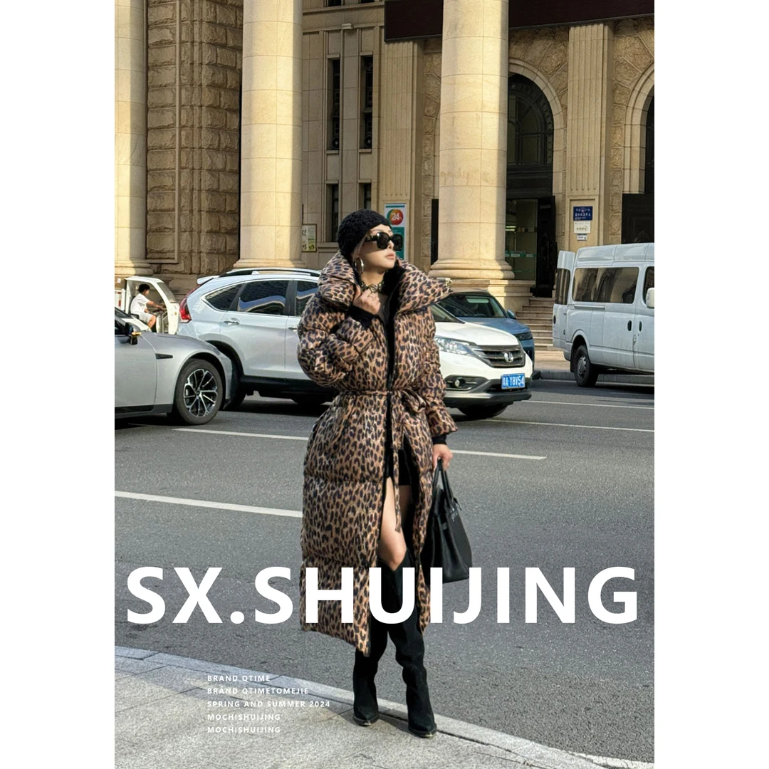 【战地女神】QTIME& 品牌设计师女装 豹纹90鹅绒服外套 23435882
