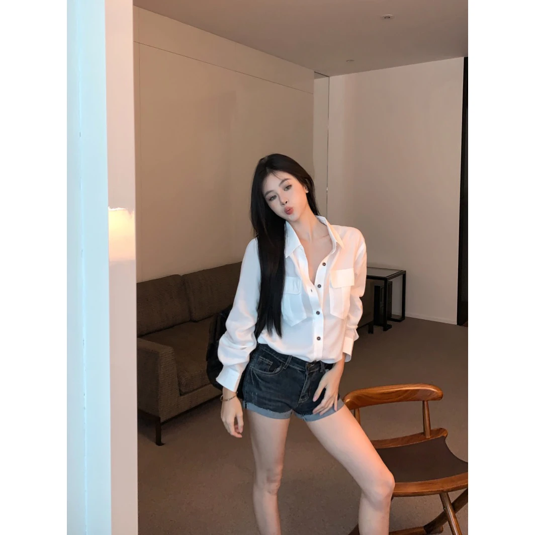 防晒衬衫女轻熟夏季慵懒显瘦白宽松透气男友风气质上衣炸街设计感