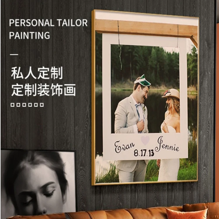 客厅装饰画沙发背景墙玄关挂画卧室餐厅画照片来图定制