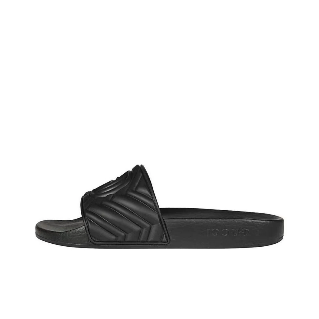 未使用 GUCCI/古驰 黑色花纹Logo休闲夏季清凉沙滩鞋凉拖鞋
