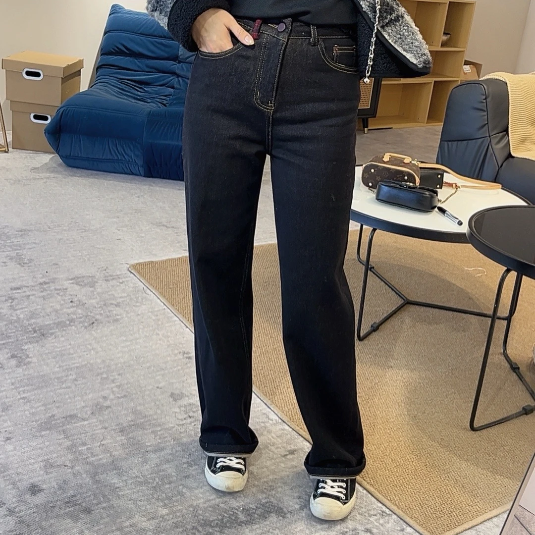 【欧加恋恋】秋冬新款百搭时尚休闲洋气显瘦一粒扣抓毛裤 W7351