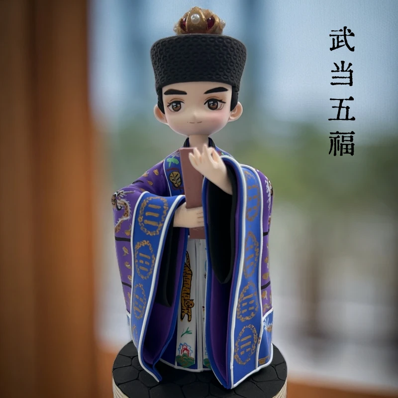 武当五福 小道手办纯手工手绘超轻黏土制作便携艺术品摆件