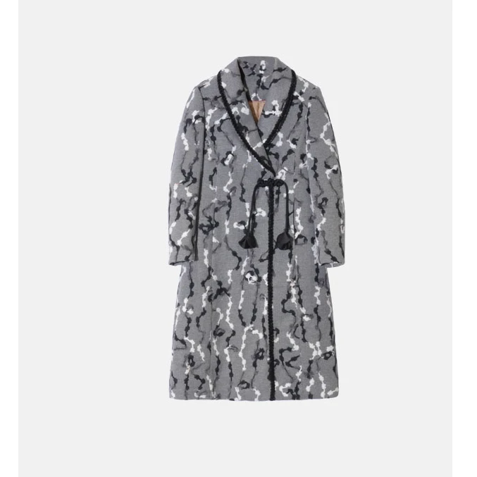 【王老板】女士外套大鹅粗花呢舒适长款编织2024新款大鹅292104