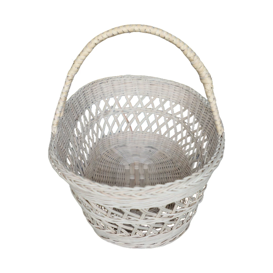 天然手工藤编拉花提篮 复古小众