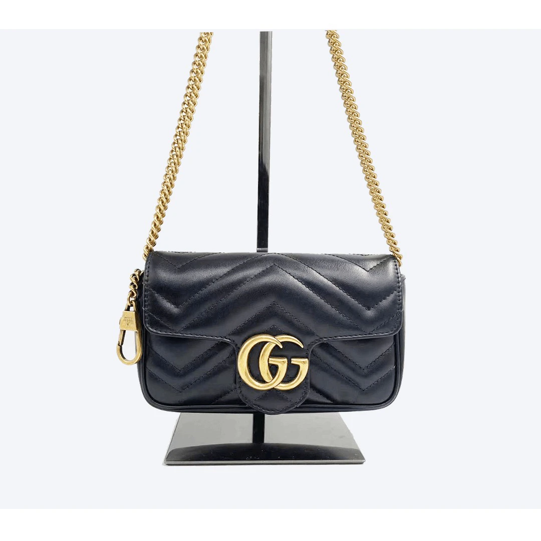 99新 GUCCI/古驰 marmont/超mini黑金/链条包/G91