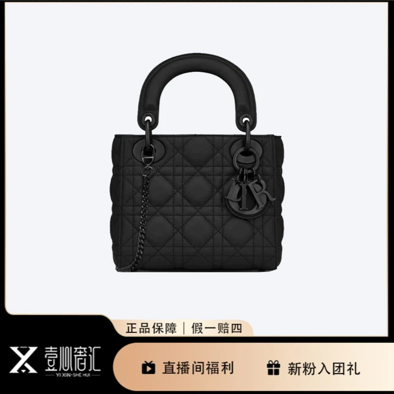 99新 DIOR/迪奥 戴妃soblack黑色三格戴妃手提单肩包