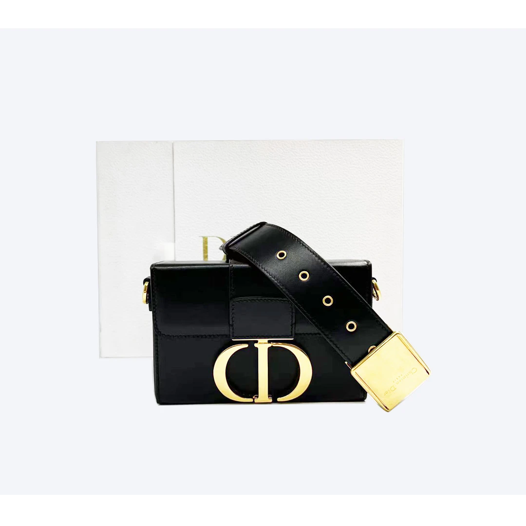 99新 DIOR/迪奥 蒙田光面牛皮斜挎包/D2001430