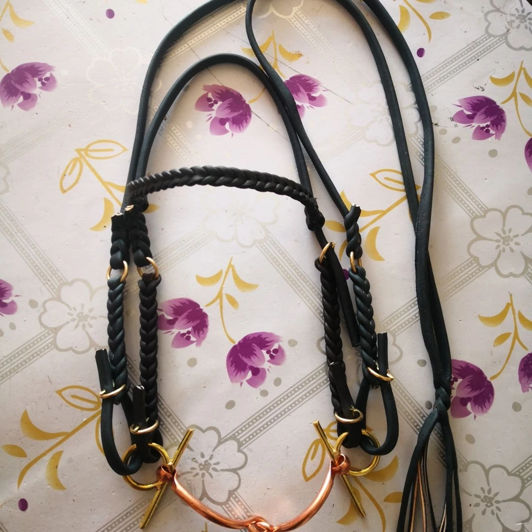 纯牛皮骑马嚼子笼头    马嚼子  马叉子水勒缰绳    马具马术用品