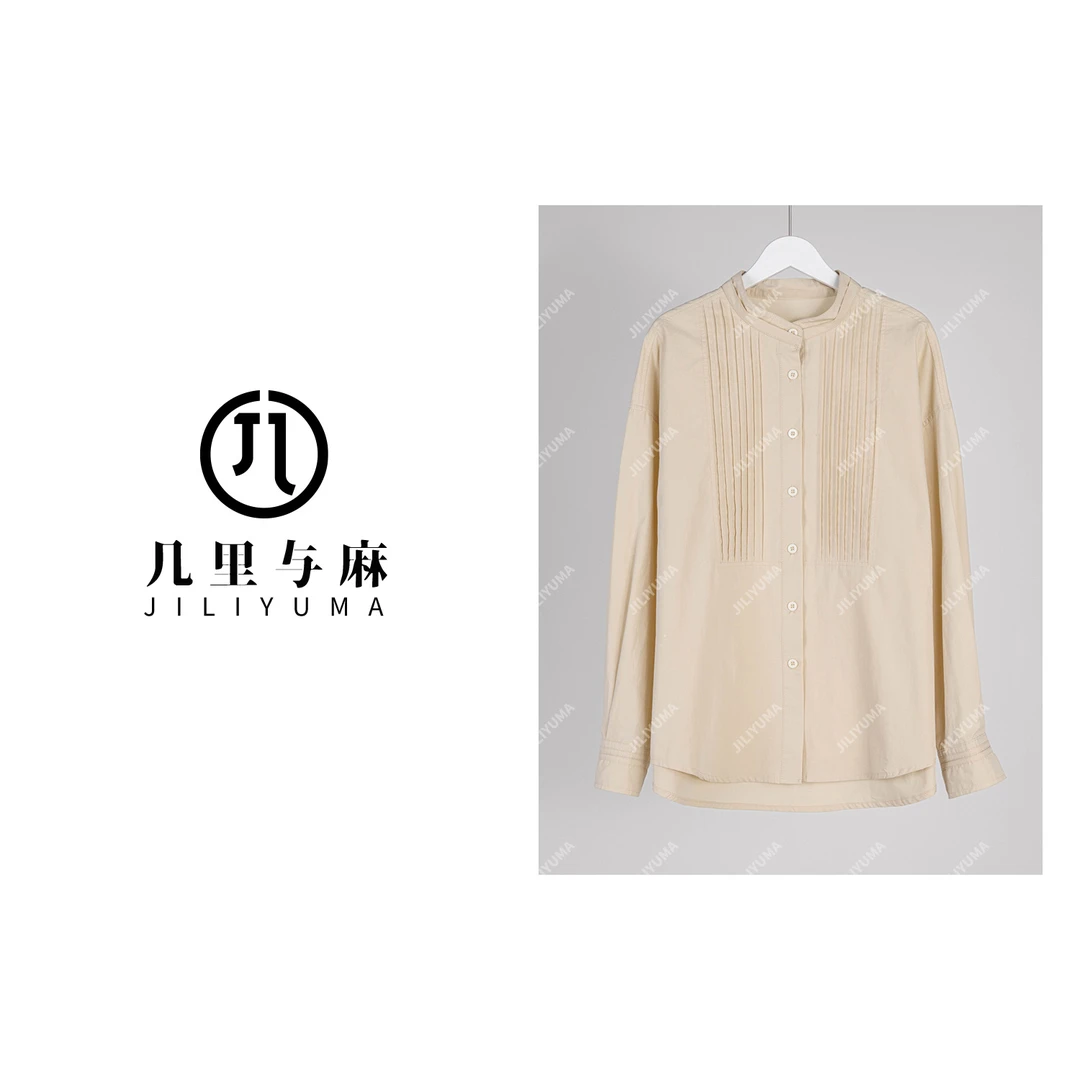 （几里）时尚休闲气质复古百搭衬衫 衣长68 胸围106 2031511