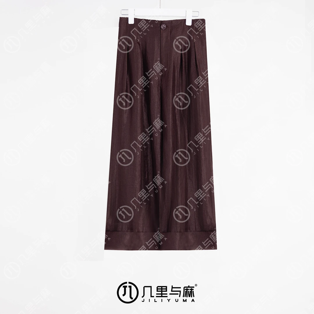 （几里）香茗轩-时尚休闲文艺纯色休闲裤 裤长90 1081793