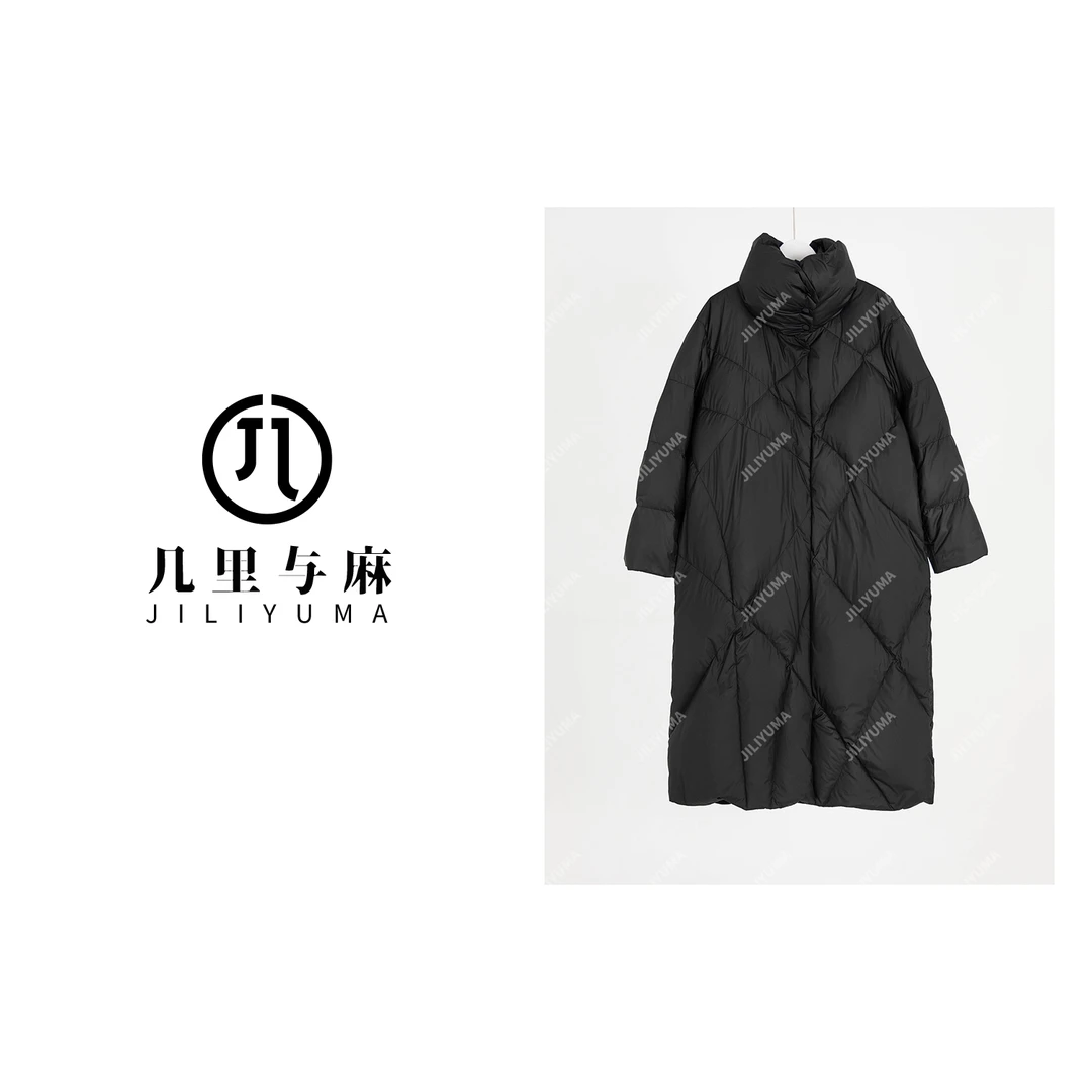 （几里）纯色百搭设计感休闲羽绒服 衣长114 胸围120 124512