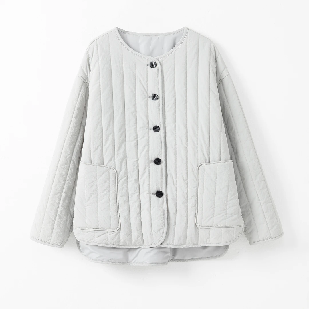 （几里）时尚洋气简约百搭纯色棉服 衣长70 胸围125 1101598