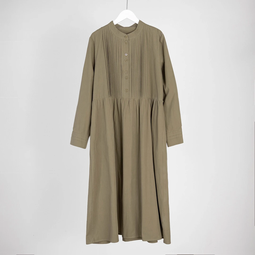 （几里）时尚收腰气质复古百搭连衣裙 裙长118 胸围104 085011