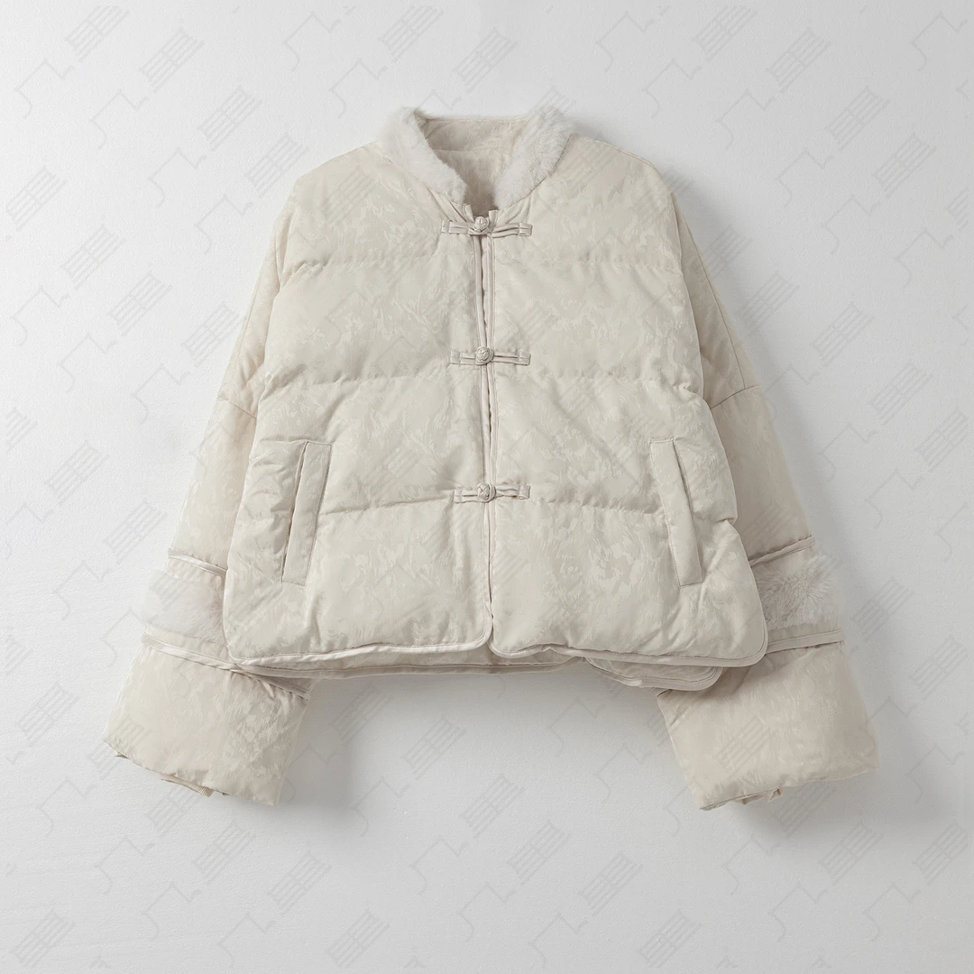 （几里）中式休闲盘扣百搭气质羽绒服 衣长57 胸围132 126422