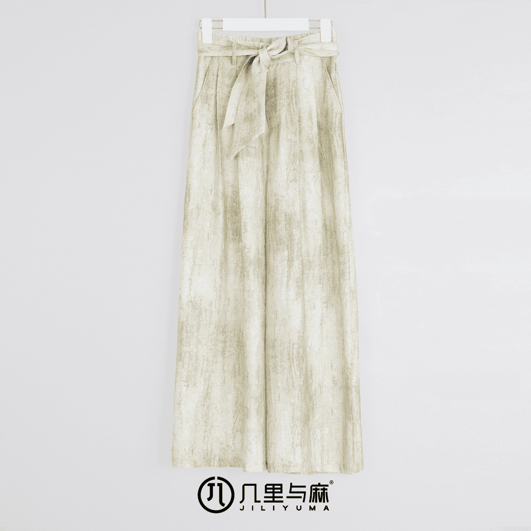 （几里与麻）芒种-清凉设计感气质百搭休闲裤 裤长102 1042485