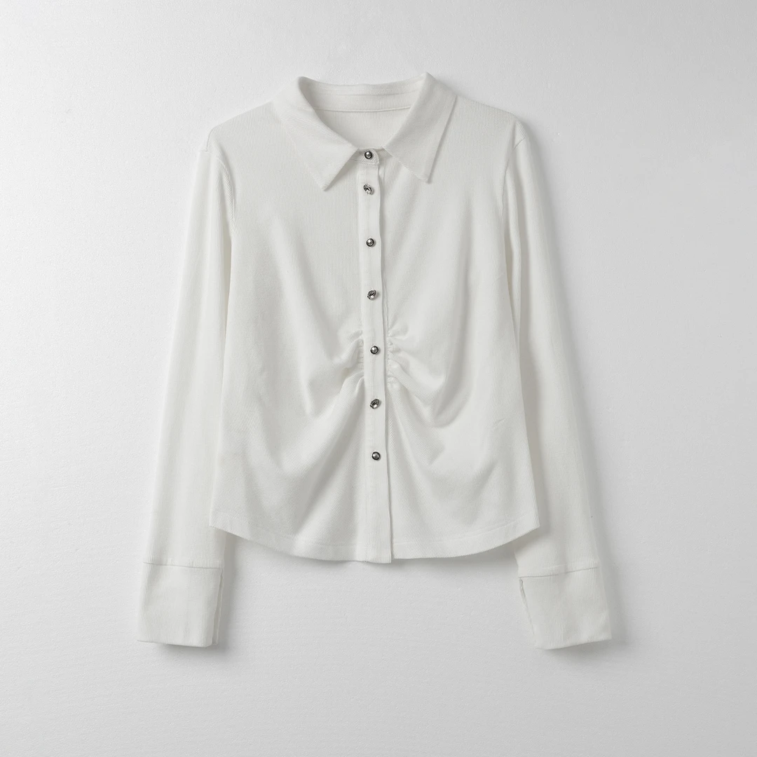 几里与麻【气质简约衬衫】设计感长袖T恤衫 衣长57 胸围94 1102984