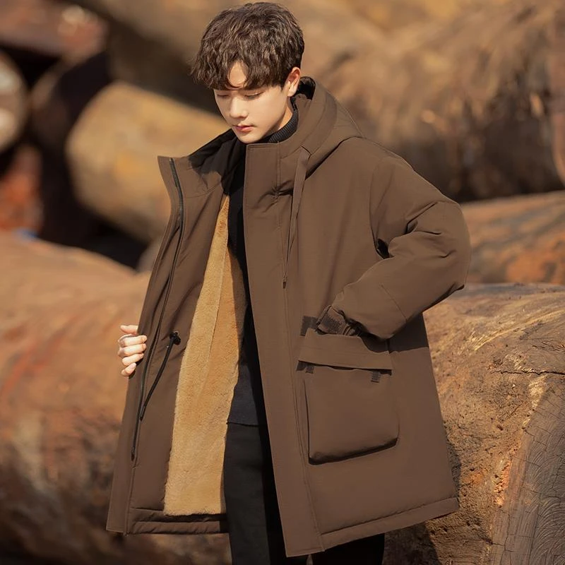 M01高端羽绒服男士新冬季中长款大衣外套户外加厚派克服男款加绒