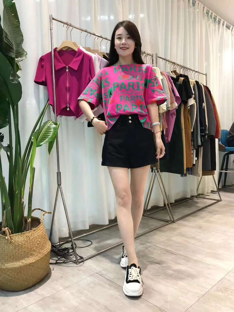 欧货字母爱心显瘦短款T恤女2024年夏新款圆领设计感小众短袖上衣