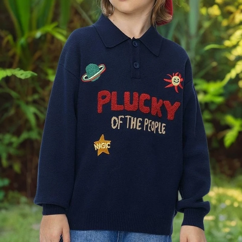 MQD春季POLO衫舒适时尚童装儿童24秋新品学院风休闲百搭长袖T恤