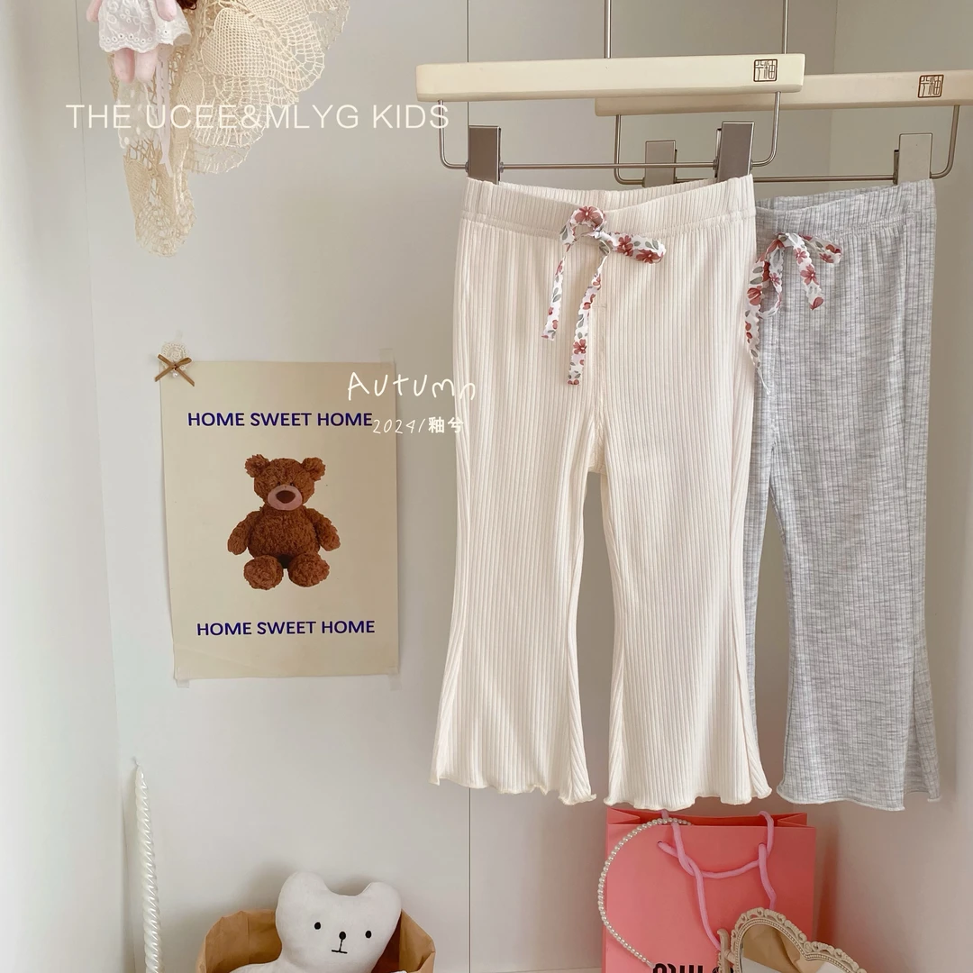 【夏款】246176女童打底裤夏季微喇抖抖裤子女宝时尚透气气质外裤