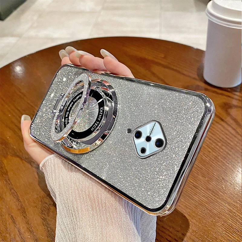 vivoY9s电镀闪粉新款手机壳适用高端磁吸支架全包软壳防摔保护套