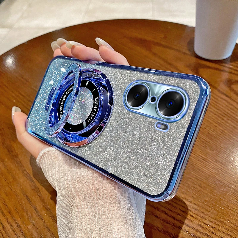 荣耀60闪粉新款手机壳适用honor60pro高端磁吸支架60se防摔保护套