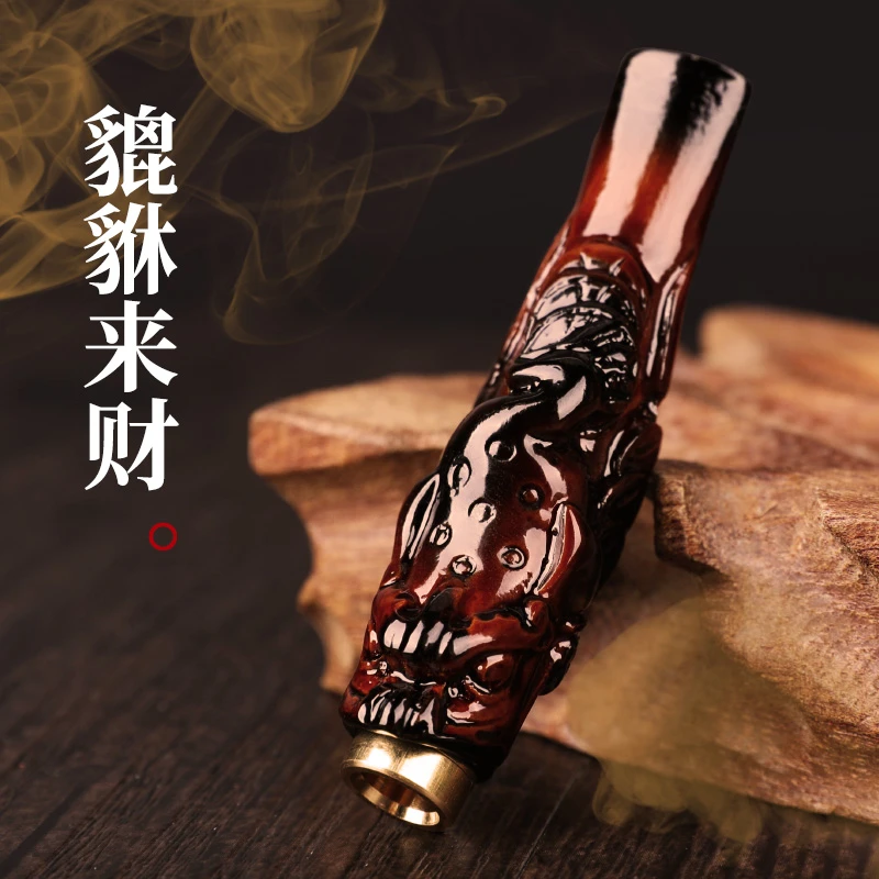 JOYO诤友海柳粉烟嘴粗细两用可清洗循环型焦油过滤器精品礼盒貔貅
