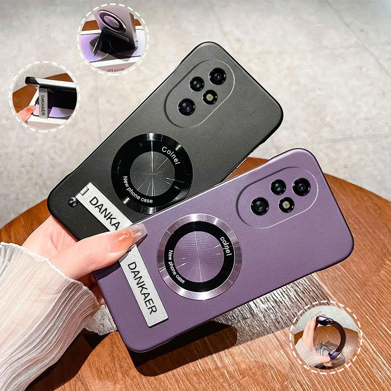 适用于荣耀200/Pro超薄无边框实用防摔保护套带支架高级感保护壳