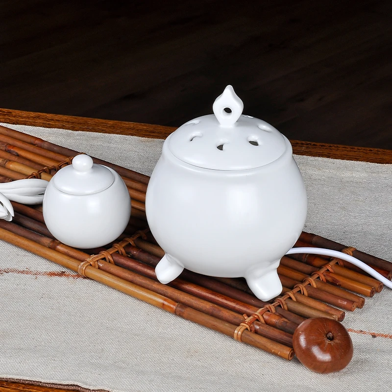 月华炉电子熏香炉月亮光华陶瓷定时调温沉香香粉净化空气酉圆工坊