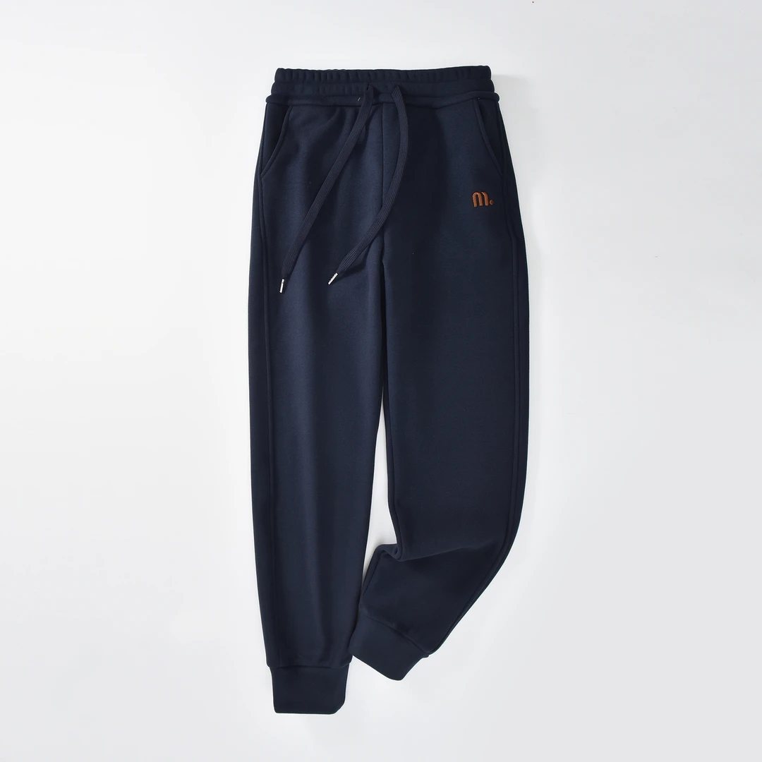 松紧高腰束脚裤2024新款刺绣加绒防风保暖2937