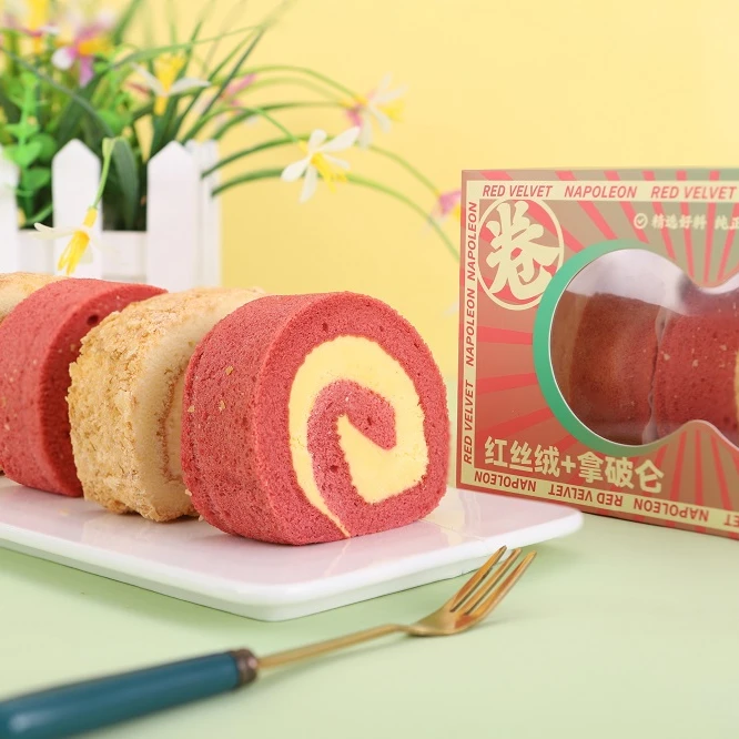 双拼瑞士卷 红丝绒/拿破仑爆品瑞士卷4盒*200g