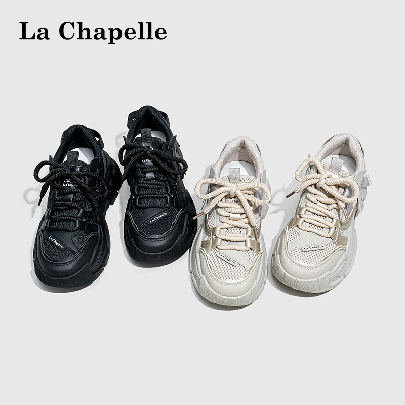 La Chapelle/拉夏贝尔脏脏鞋老爹女款2024新款爆款厚底百搭运动鞋