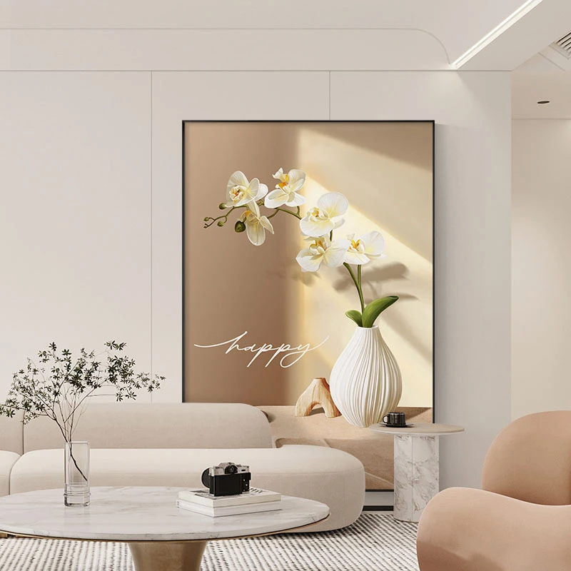 现代轻奢客厅装饰画沙发后面摆画卧室花卉静物挂画玄关走廊大壁画