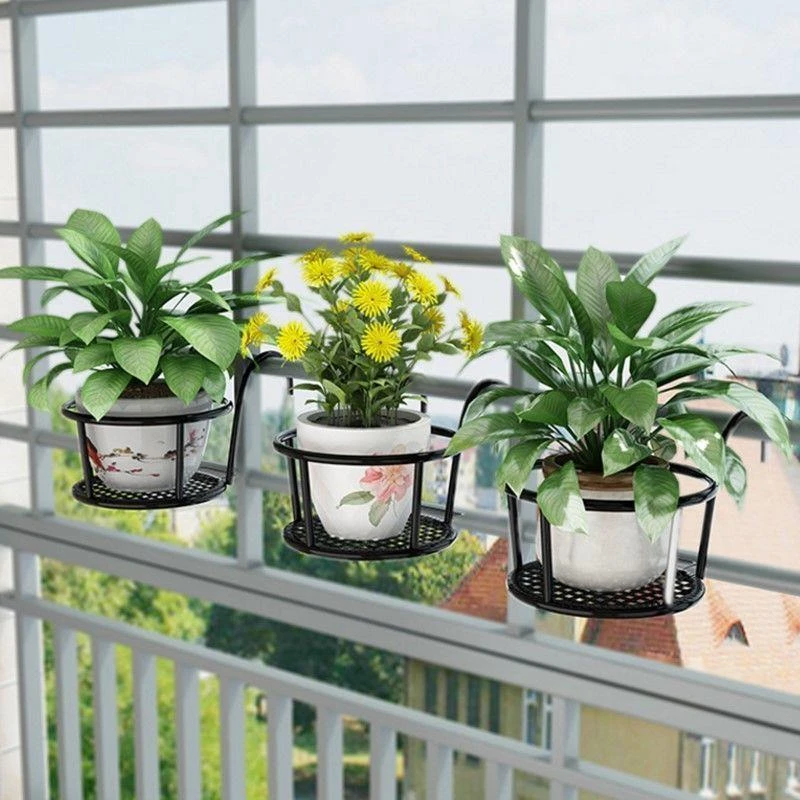 防盗网阳台花盆架防护栏盆栽植物室外阳台吊兰加粗防盗窗简约花架