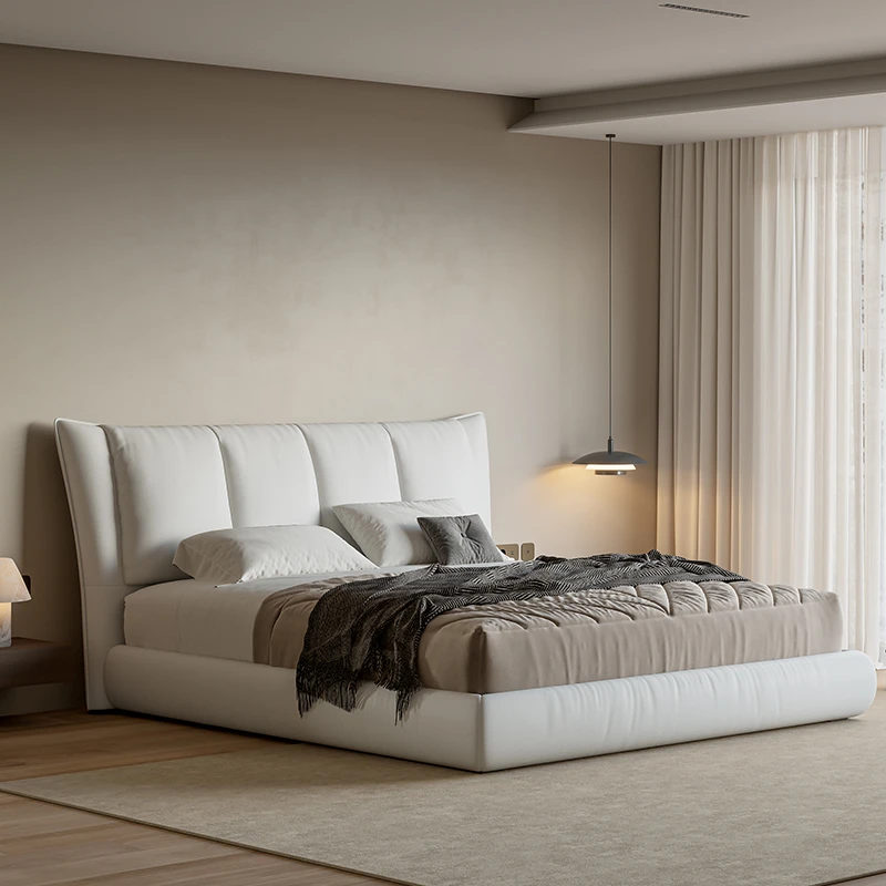 【总裁福利】喜临门简约创意轻奢真皮舒享靠包主卧双人大床 云帆