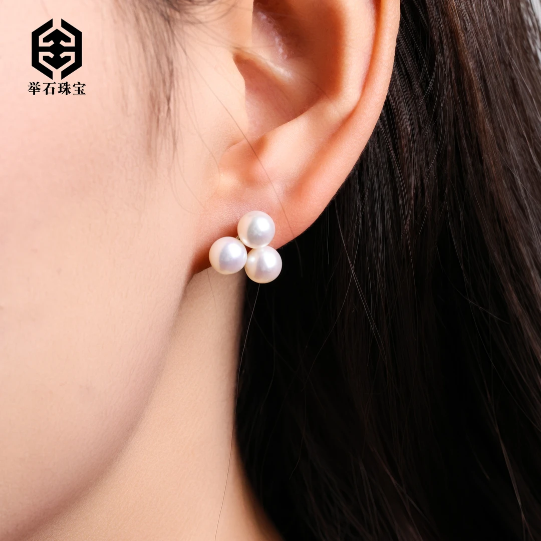 【举石珠宝】T0718-668-62珍珠耳饰（一对/多样性发/约6mm）E