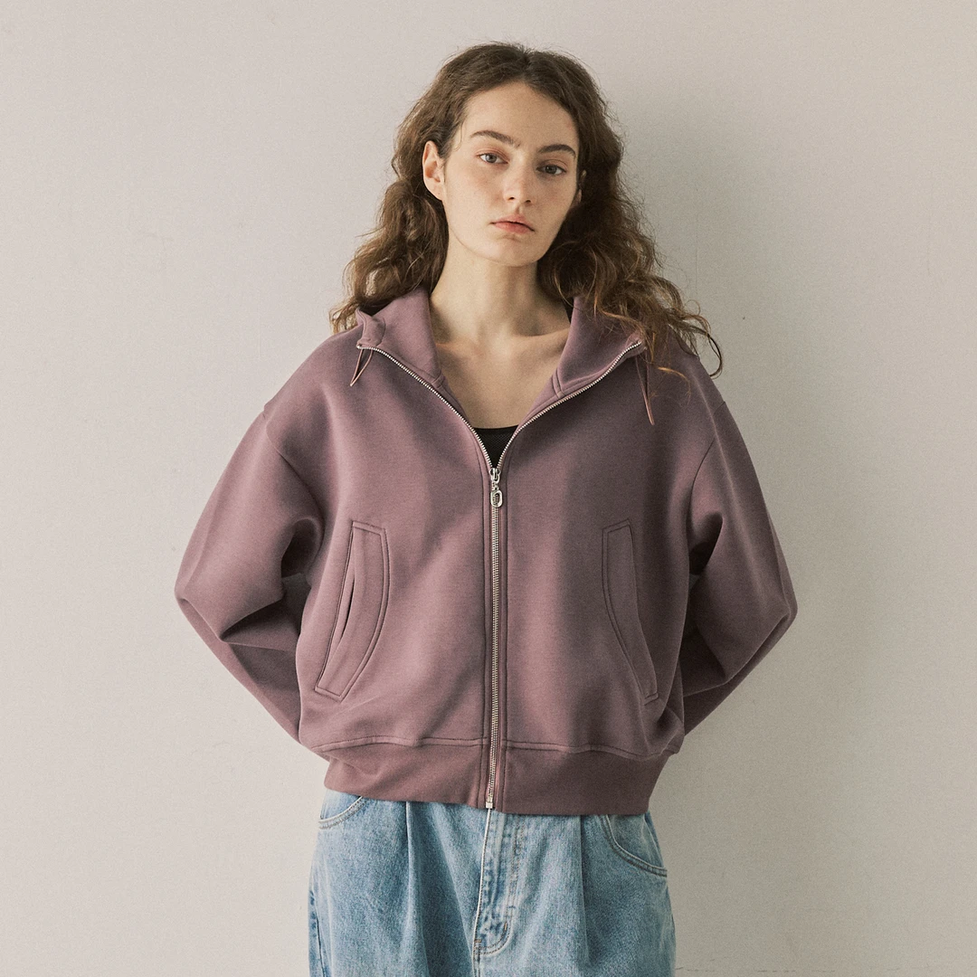 NORYBRAND 24FW城市通勤简约BOXY版型侧插兜拉链百搭休闲卫衣上衣