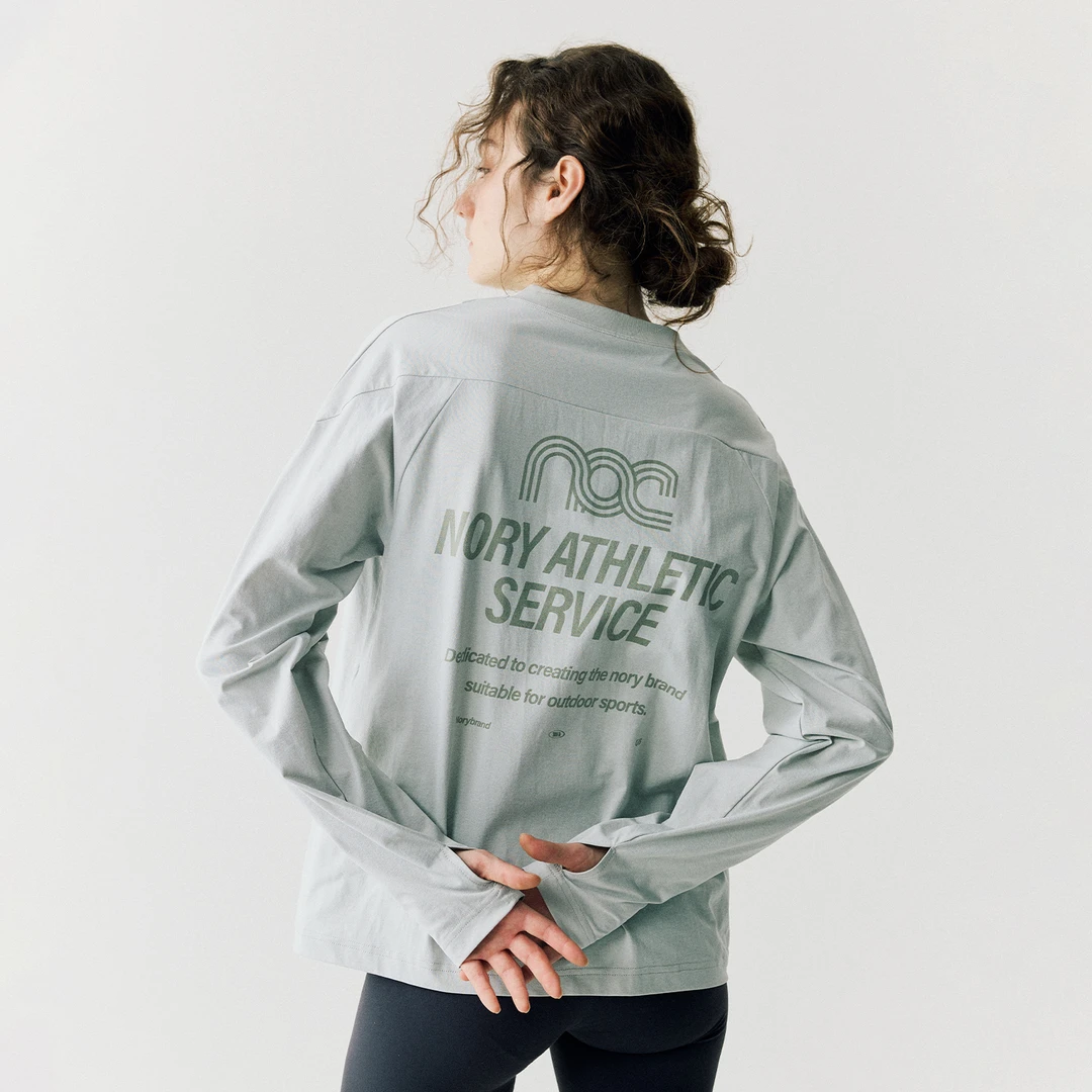 NORYBRAND 户外功能性速干衣结构运动印花长袖休闲T恤打底衫