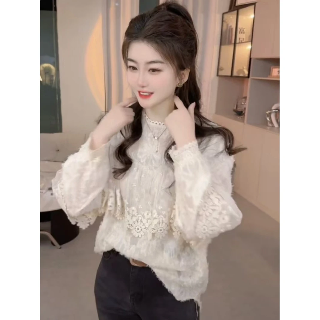 『重工花边J』时尚百搭休闲舒适简约潮流衬衫90368