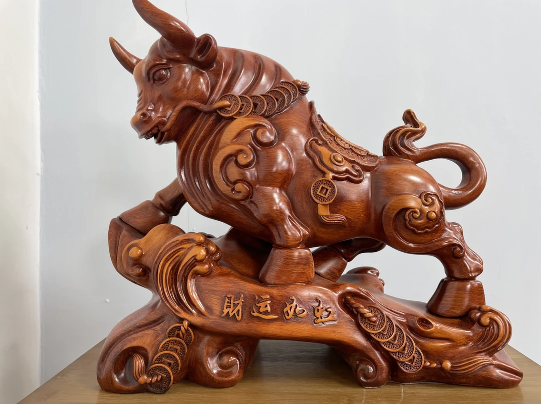 小号财运如虹整雕工艺摆件（32*26）cm高档大号金钱雕刻整雕工艺品