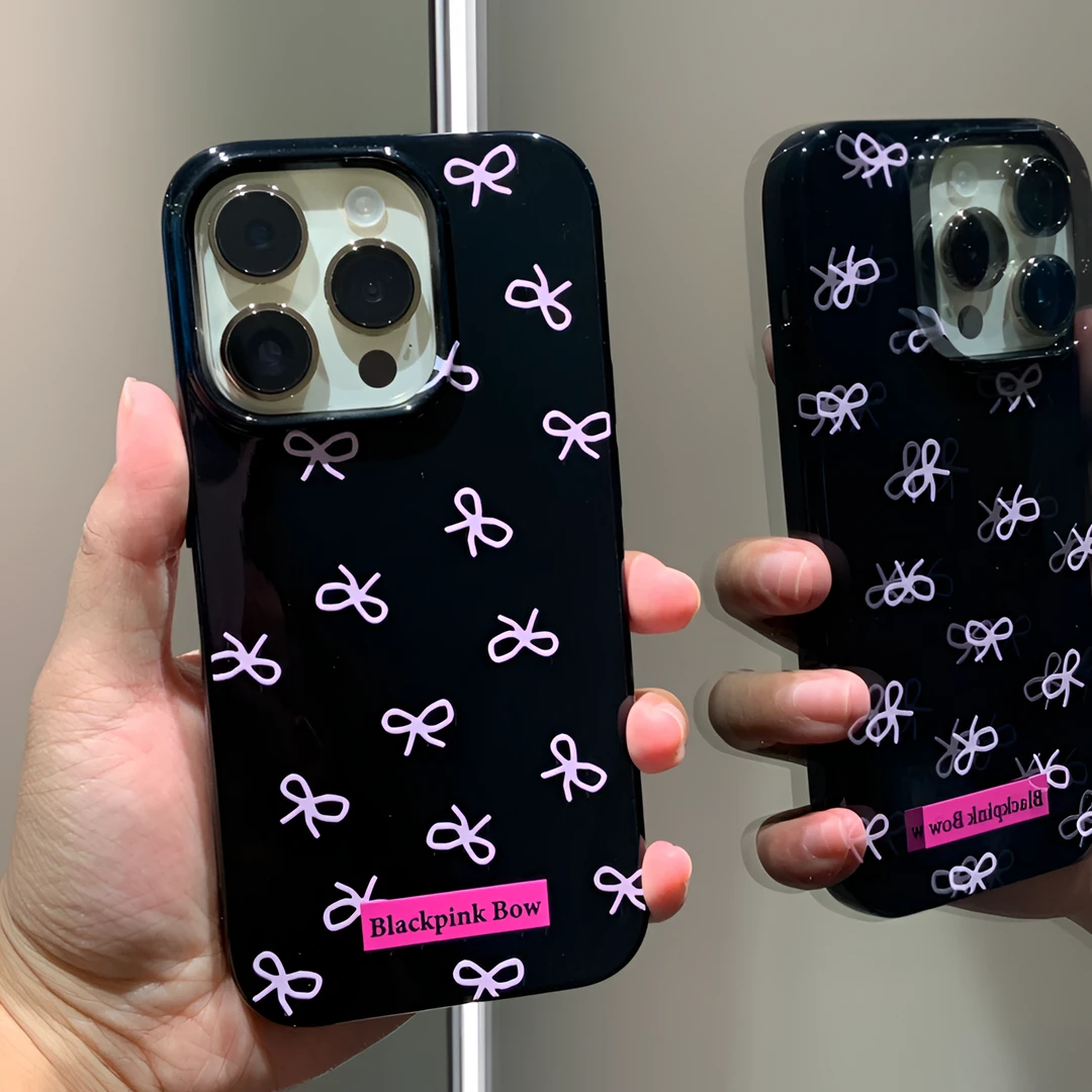 满屏粉色蝴蝶结iPhone15promax手机壳xs新11/13pro苹果14软xs女8