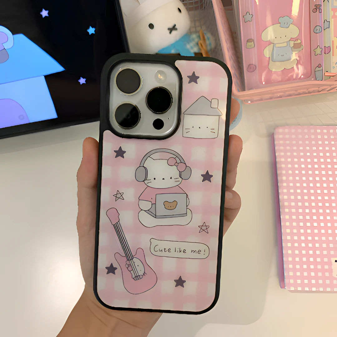 吉他凯蒂猫iPhone14/15promax手机壳11软壳xs/xr透明12/13防摔7/8