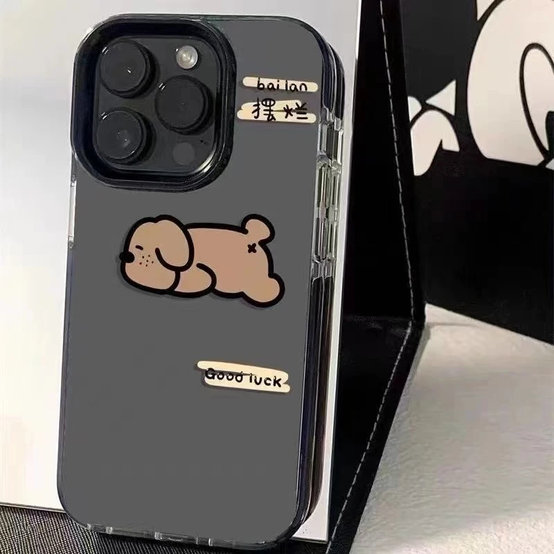 摆烂小熊适用苹果15手机壳iPhone14pro透明12Promax高级防摔13新x
